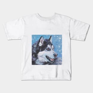 Siberian Husky Fine Art Painting Kids T-Shirt